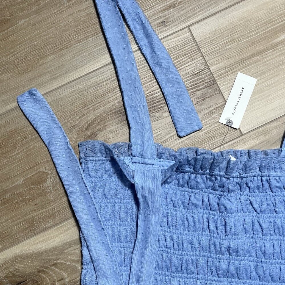 NWT Anthropologie Blue Smocked Blue Cami Top - Women Size Large - Picture 10 of 10
